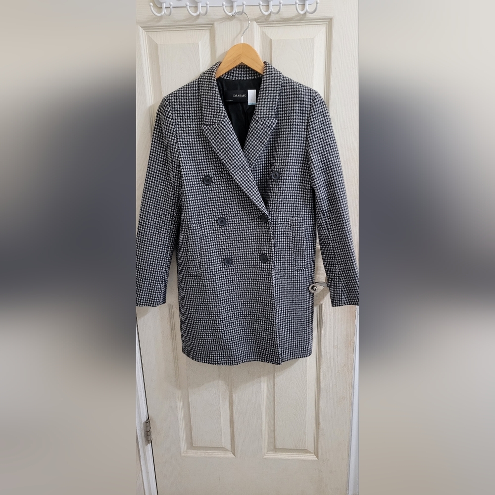 Zara houndstooth oversized blazer size xs